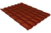 Металлочерепица классик 0,5 Satin. Цвет RAL 8004 терракота